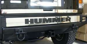 Hummer H2 2003-2009 - Хромированные накладки на задний бампер  к-т 3 шт. фото, цена