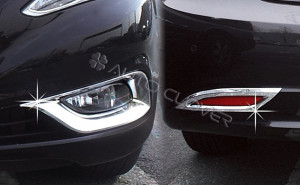 Hyundai Sonata 2010-2013 - Хромированные накладки на противотуманные фары к-т 4 шт. (Clover) фото, цена